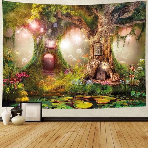Enchanted forest tapestry - enchanted,