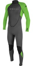 2025 O'Neill Mens Reactor II 3/2mm Back Zip Wetsuit - Graphite / Dayglow