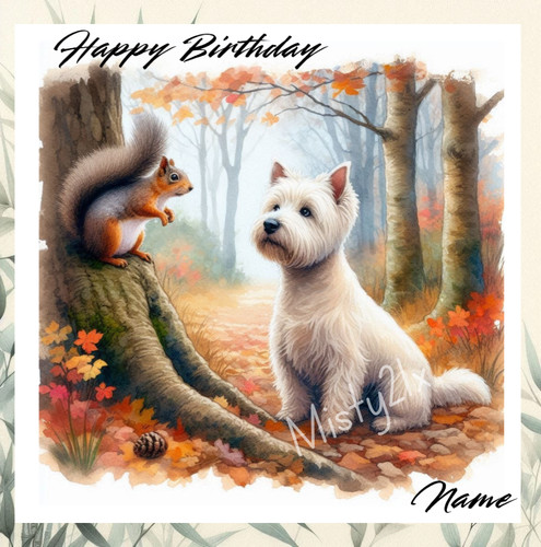 Personalised westie card - personalised,
