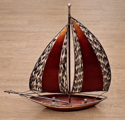 Vintage metal sailboat - vintage,