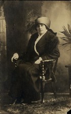 RPPC Edwardian fashion big hat