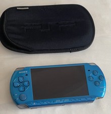 Sony PSP 3003 Vibrant Blue Handheld Console Tested & Working + Charger & Case 
