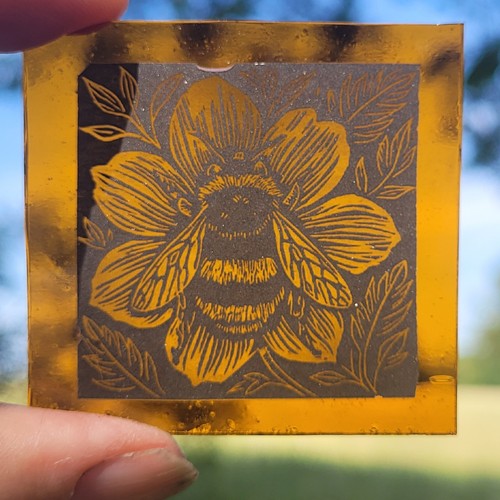 Stained glass bee kiln fired - kiln,