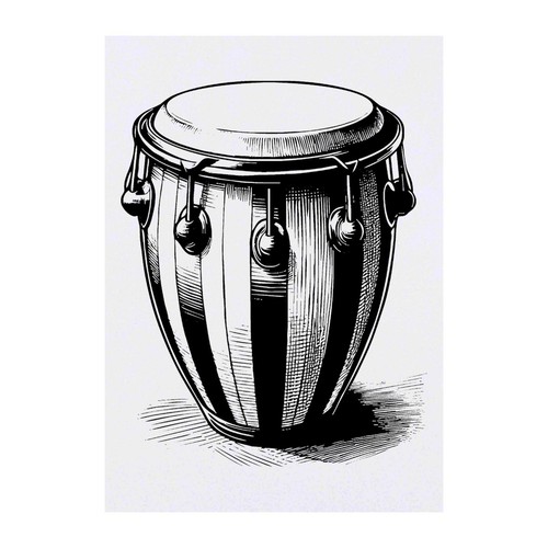 Bongo drum temporary tattoos - 'bongo,