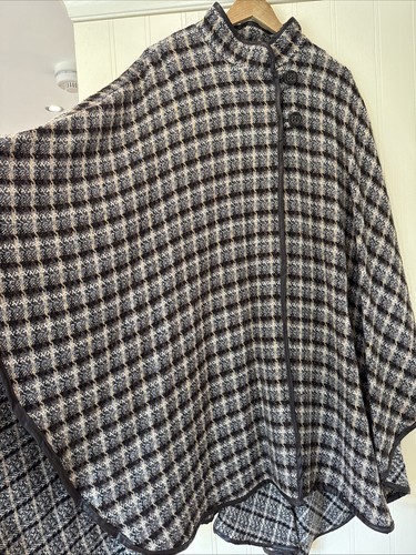 Elvi brown tweed mix cloak - tweed,