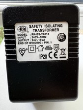 Pilot King PK-BS-24018 Safety Isolating Transformer Adapter Black 24-V UK Plug