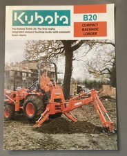 Kubota B20 Compact Backhoe Loader Sales Brochure Leaflet & Price list