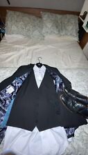 Three Peice Black Suit With Shoes And Shirt 
