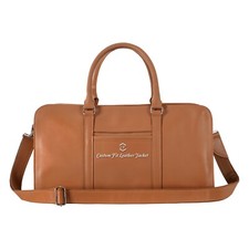 HOLDALL Cowhide Soft Leather Duffel Bag Tan weekender Travel Gym Luggage Bag