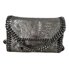 Stella McCartney Mini Falabella Cross Body Bag Gunmetal Metallic Silver