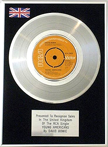 David bowie platinum disc - 7",