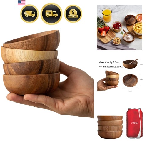 Acacia dipping bowls - dipping, bowls,