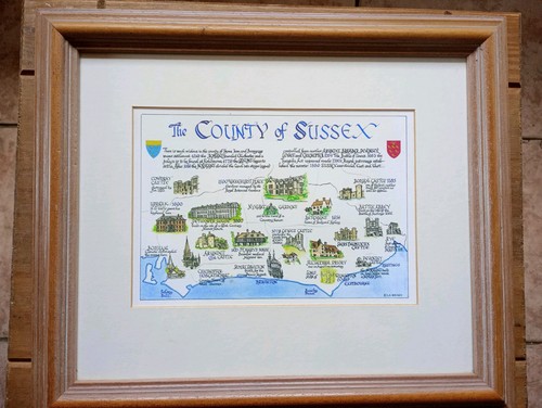 Framed map sussex - map,
