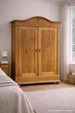 Waxed old pine wardrobe