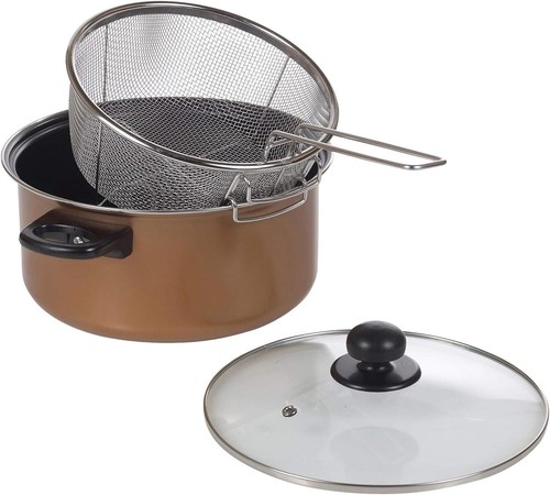 Copper 24cm chip pan deep - 24cm,