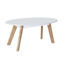 WHITE COFFEE TABLE OVAL MATT