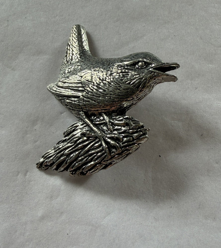 Vintage pewter brown bird - vintage,