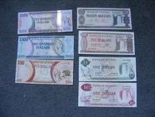 B431 Guyana Banknotes x 7 unc
