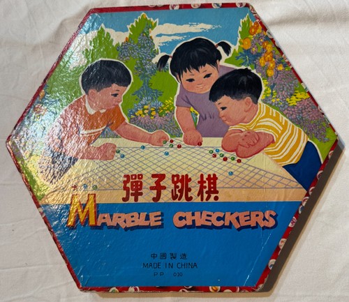 Vintage marble checkers - vintage,