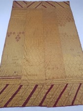 Antique Traditional Indian Floss Silk Hand Embroidery Phulkari Textile 256x156cm