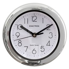 7"  Quartz Clock Round Silver