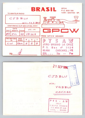 Ham radio qsl - radio, postcard