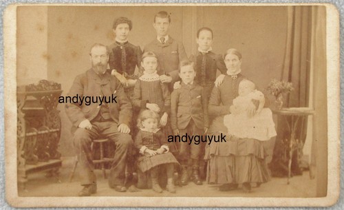 Cdv large family group handu - family,