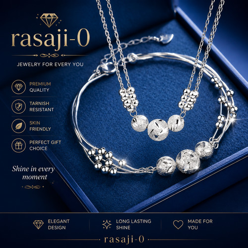 Genuine sterling silver beaded - silver,