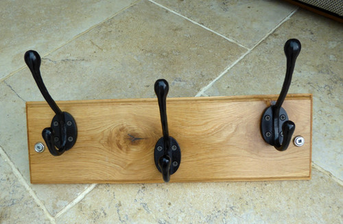 Solid oak vintage coat rack - oak,
