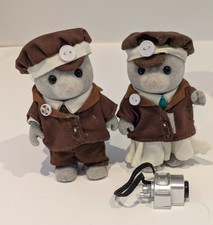 Sylvanian Families Bus Driver And Bus Conductor With  Ticket Machine