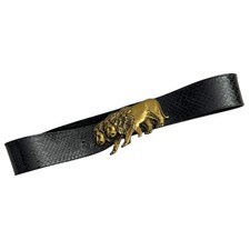 Vtg Double Lion Brass Buckle