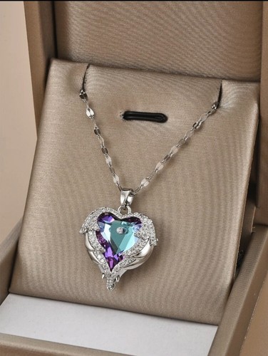 Heart crystal pendant - crystal,