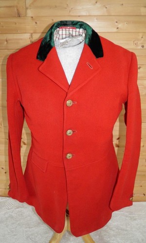 Gents red wool hunting coat - wool,