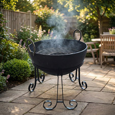 Garden Fire Pit and BBQ Grill