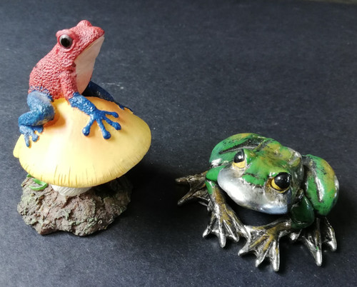 Two life like frog ornaments - life-like,