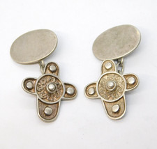 Shetland Silvercraft Scottish Sterling Silver Cross Cufflinks Vintage c1970