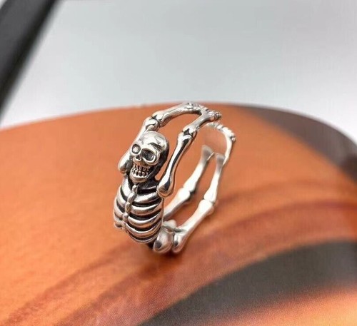 Pinky skull skeleton ring 925 - skeleton,