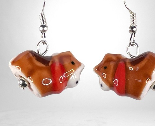 Ceramic horse earrings cute - ceramic,