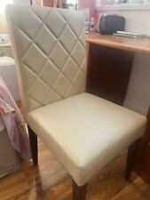 Cream Gold Leather Dining Chair for Home and Restaurant.