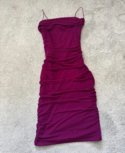Polly purple ruched bodycon - oh,
