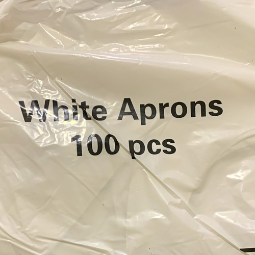 Disposable white plastic bib - plastic,