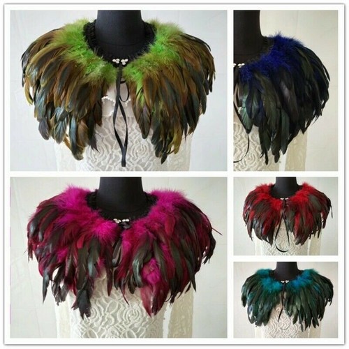 Feather cape shawl wrap collar - feather,