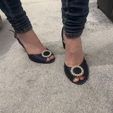 Debut Blue Satin Sandals