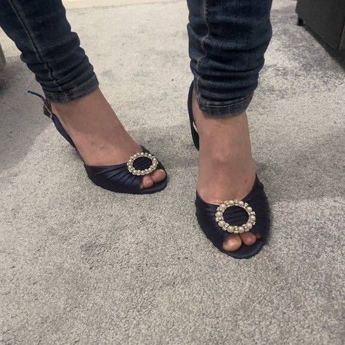 Debut blue satin sandals - satin,