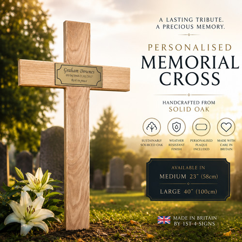 Wooden memorial cross - memorial,