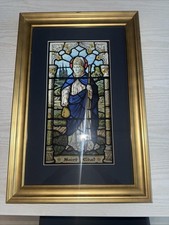 Stained glass church window Lichfield Cathedral Saint Chad framed print
