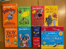 NEW David Walliams x6 Book Bundle-Mr Stink,Boy In A Dress, RoboDog +more+3 games