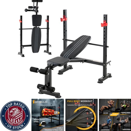 Foldable weight bench with - weight, leg