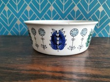 EGERSUND NORWAY WILD FLOWER DESIGN SERVING BOWL - MID CENTURY 18 cm X 7 cm
