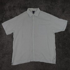 Gap Shirt 100% Linen XL Light Blue Short Sleeve Summer Breathable Button Up